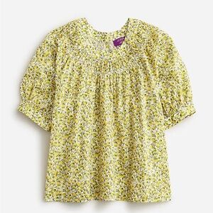 Jcrew Liberty high neck puff sleeve top size S